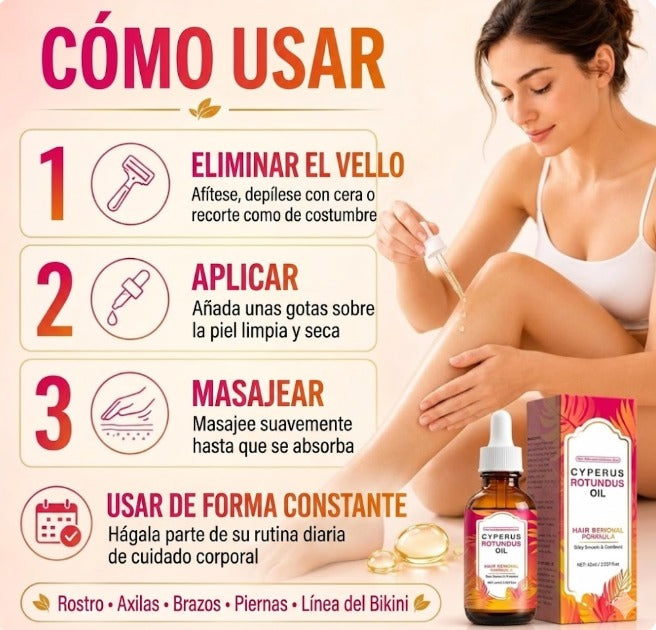 Aceite Cyperus Rotundus Oil Post Depilación