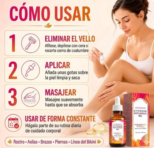 Aceite Cyperus Rotundus Oil Post Depilación
